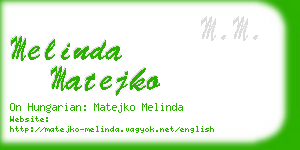 melinda matejko business card